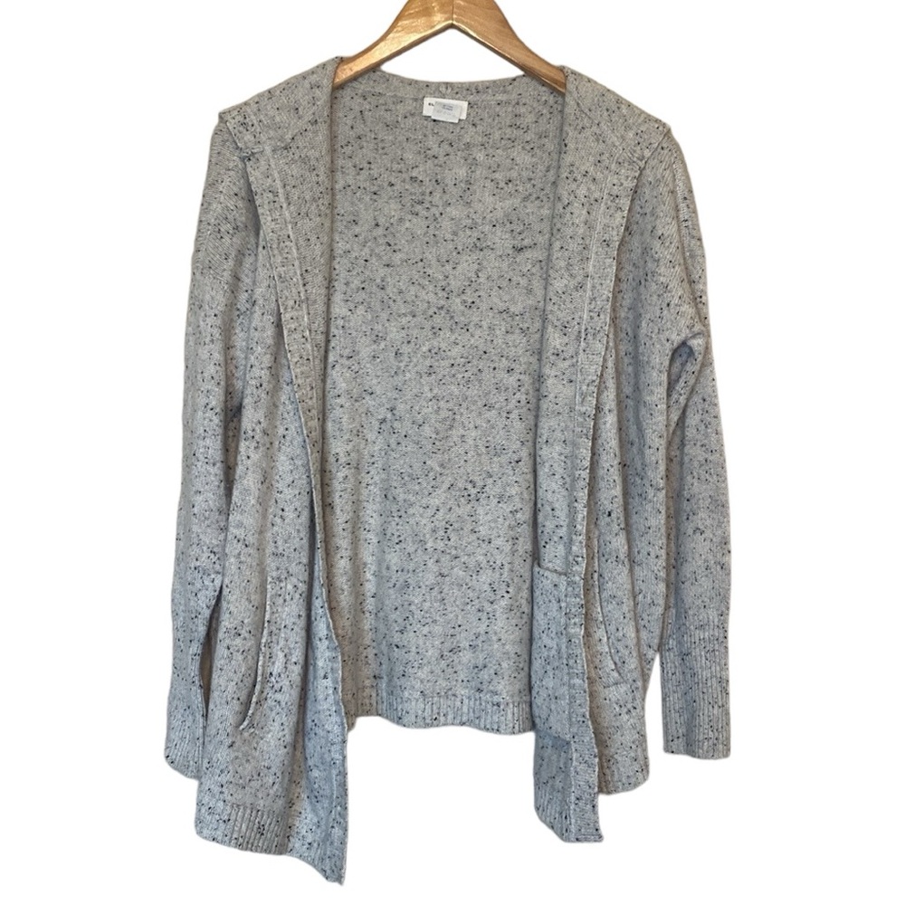 Club Monaco 100% Cashmere Speckled Open Cardigan Hoodie Sweater XS/X-TP/P